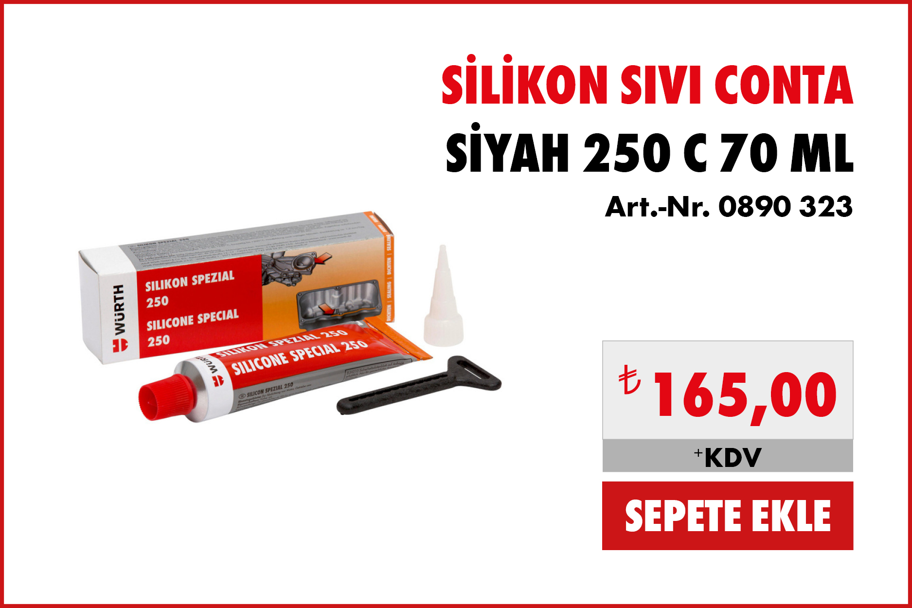 SİLİKON SIVI CONTA SİYAH 250C 70ML