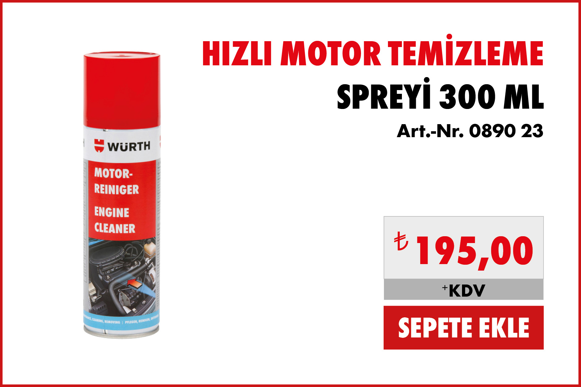 HIZLI MOTOR TEMİZLEME SPREYİ 300ML